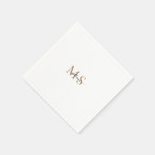 Black & Gold Name & Monogram Wedding Cocktail Serviette (Ecke)