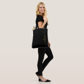 Black Gold Name White Girly Script Monogram Modern Tasche (Am Model)