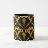 Black Gold Neo Deco Seamless Abstract Art Tasse (Zentrum)