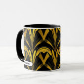 Black Gold Neo Deco Seamless Abstract Art Tasse (Vorderseite Links)