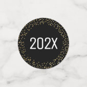 Black Gold New Year Chee Script Snowflake Glitzer Konfetti (Klein Vorderseite)