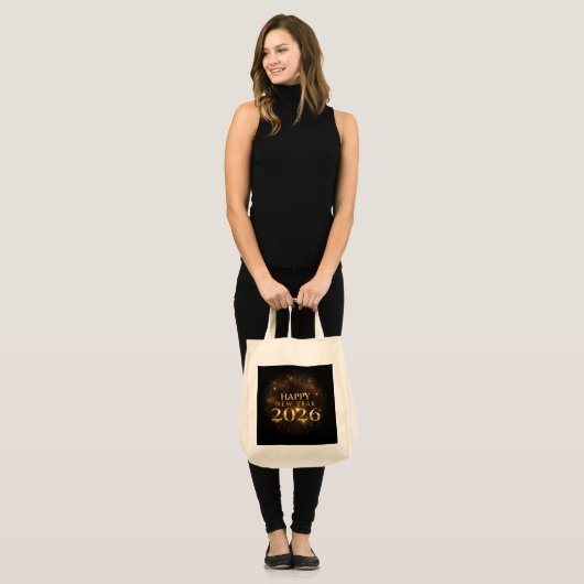 black gold new year tote bag tragetasche (Vorderseite (Model))