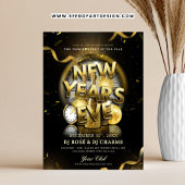 Black & Gold New Year's Eve Club Party  Flyer