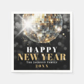 Black Gold New Years Party Serviette (Vorderseite)
