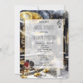 Black Gold Night Club Brautparty Einladung (Vorderseite)