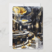 Black Gold Night Club Martini Brautparty Einladung (Rückseite)