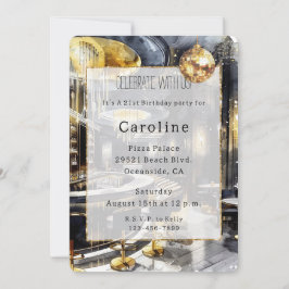 Black Gold Night Club Party Parco Civico-Ciani Einladung