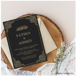 Black Gold Nikah Islamische Hochzeit Einladung