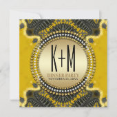 Black Gold Nouveau Dinner Party Special Einladung (Vorderseite)