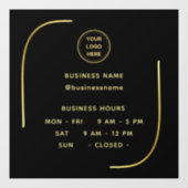 Black&Gold, Öffnungszeiten mit Logos Fensteraufkleber (Blatt)