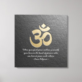 Black & Gold OM Symbol YOGA Meditation Instructor Leinwanddruck