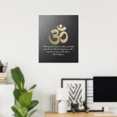 Black & Gold OM Symbol YOGA Meditation Instructor Poster (Heimbüro)