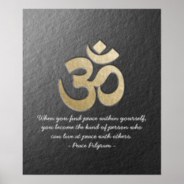 Black & Gold OM Symbol YOGA Meditation Instructor Poster