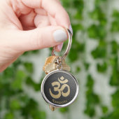 Black & Gold OM Symbol YOGA Meditation Instructor Schlüsselanhänger (Hand)