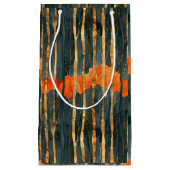 Black gold orange Art Nouveau stripes Kleine Geschenktüte (Vorderseite)