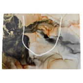 Black Gold Orange Ethereal Abstrakt große Geschenk Geschenktüte (Vorderseite)