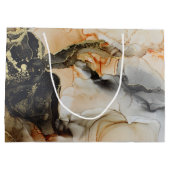 Black Gold Orange Ethereal Abstrakt große Geschenk Große Geschenktüte (Rückseite)