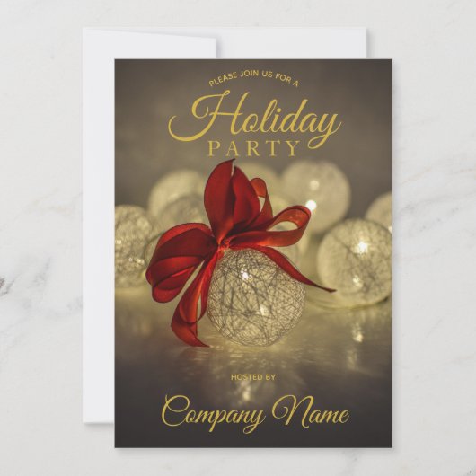 Black Gold Ornament Corporate Holiday Party Einladung (Vorderseite)