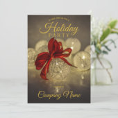 Black Gold Ornament Corporate Holiday Party Einladung (Stehend Vorderseite)