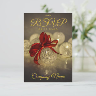 Black Gold Ornament Corporate Holiday Party RSVP Karte