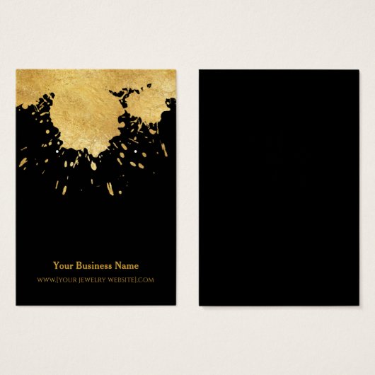 Black Gold Paint Splash Earring Display Card (Vorne & Hinten)
