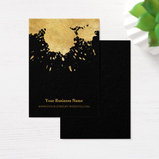 Black Gold Paint Splash Earring Display Card (Schreibtisch)