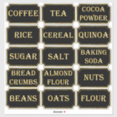 Black & Gold Pantry Label Stickers (Blatt)