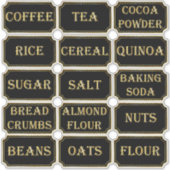 Black & Gold Pantry Label Stickers (Vorderseite)