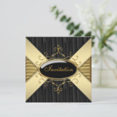 Black Gold Party Einladung (Stehend Vorderseite)