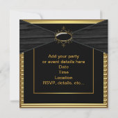 Black Gold Party Einladung (Rückseite)