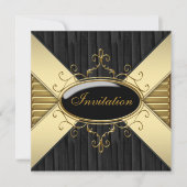 Black Gold Party Einladung (Vorderseite)