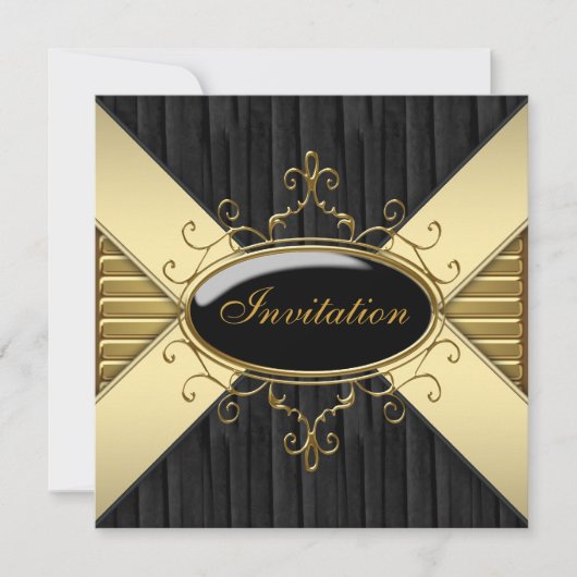 Black Gold Party Einladung (Vorderseite)