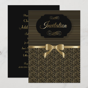 Black & Gold Party-Feier   DIY-Text Einladung