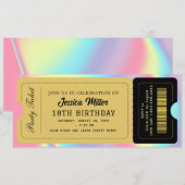 Black & Gold Party Ticket Einladung (Vorne/Hinten)