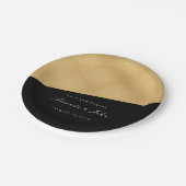Black Gold Pastel Bridal Wedding Geometry Minima Pappteller (Schrägansicht)