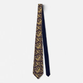 Black & Gold Pattern Neck Tie Krawatte (Vorderseite)