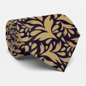 Black & Gold Pattern Neck Tie Krawatte (Gerollt)