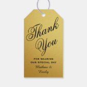 Black Gold Personalisiert Dankeschön Gastgeschenk  Geschenkanhänger (Rückseite)