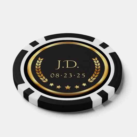 Black & Gold Personalized Casino Chips (Einzeln)