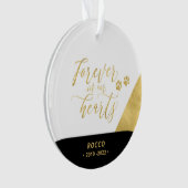 Black & Gold Pet Dog Memorial Photo Ornament (Vorderseite)