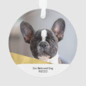 Black & Gold Pet Dog Memorial Photo Ornament (Rückseite)