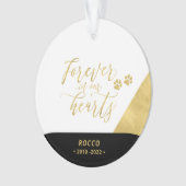 Black & Gold Pet Dog Memorial Photo Ornament (Vorderseite)