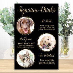 Black Gold Pet Hochzeit 3 Fotos Signature-Drinks Poster