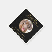 Black Gold Pet Hochzeit Vielen Dank Custom Dog Fot Serviette (Ecke)
