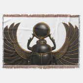 Black & Gold Pharaonic Beetle Throw Blanket Decke (Vorderseite)