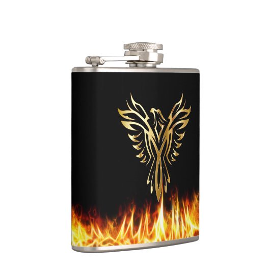 Black Gold Phoenix Flammen 6 oz. Flachmann (Rechts)