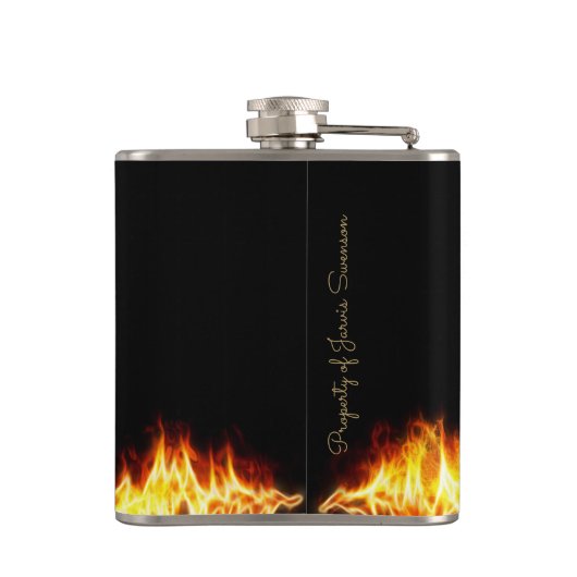 Black Gold Phoenix Flammen 6 oz. Flachmann (Rückseite)