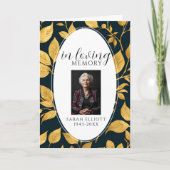 Black & Gold Photo Funeral Order of Service Programm (Vorderseite)