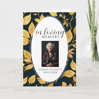 Black & Gold Photo Funeral Order of Service Programm