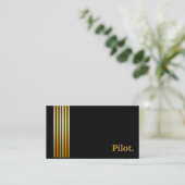 Black & Gold Pilot Beruflich Visitenkarte (Stehend Vorderseite)